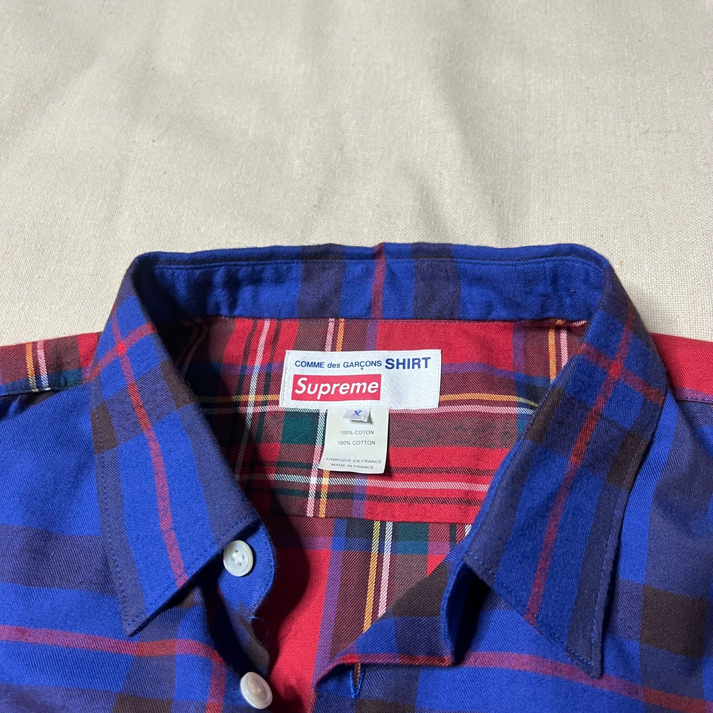 Supreme Comme des Garçon Flannel Button up
