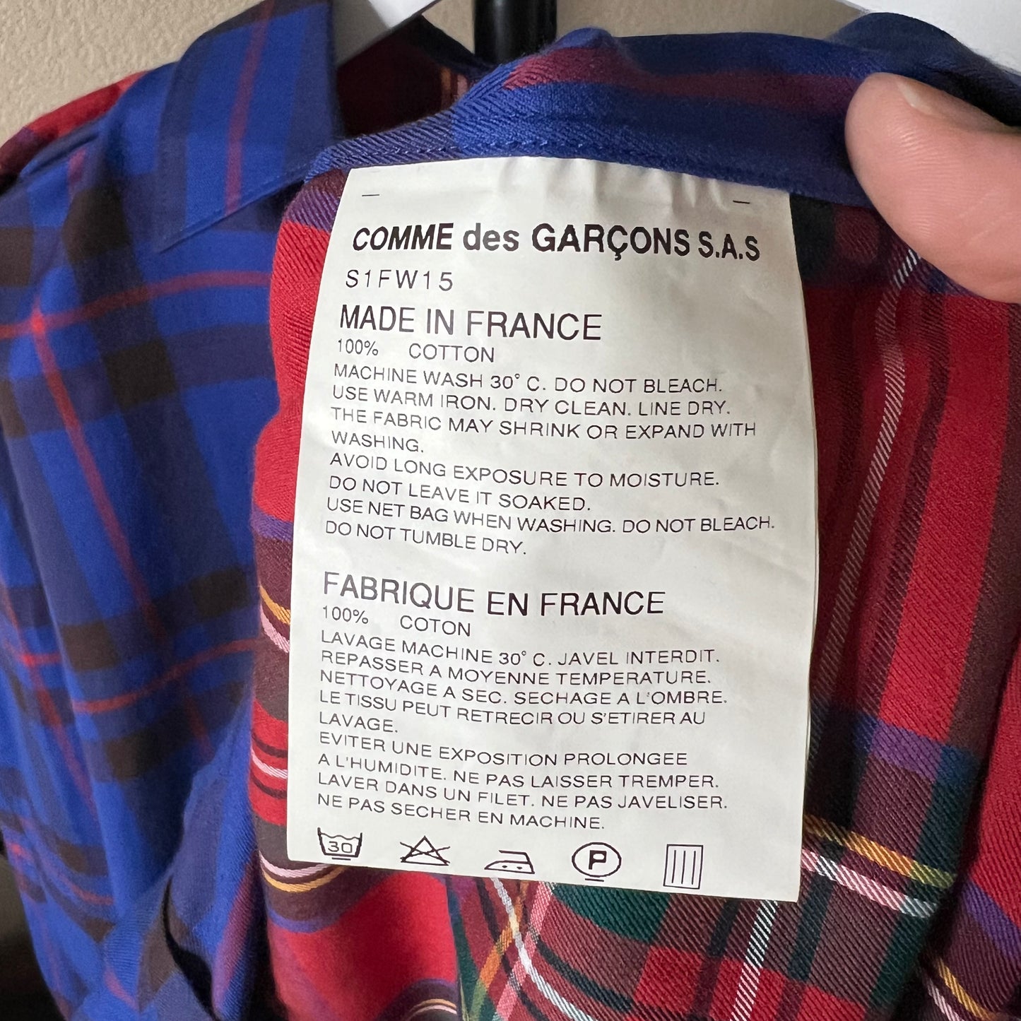 Supreme Comme des Garçon Flannel Button up