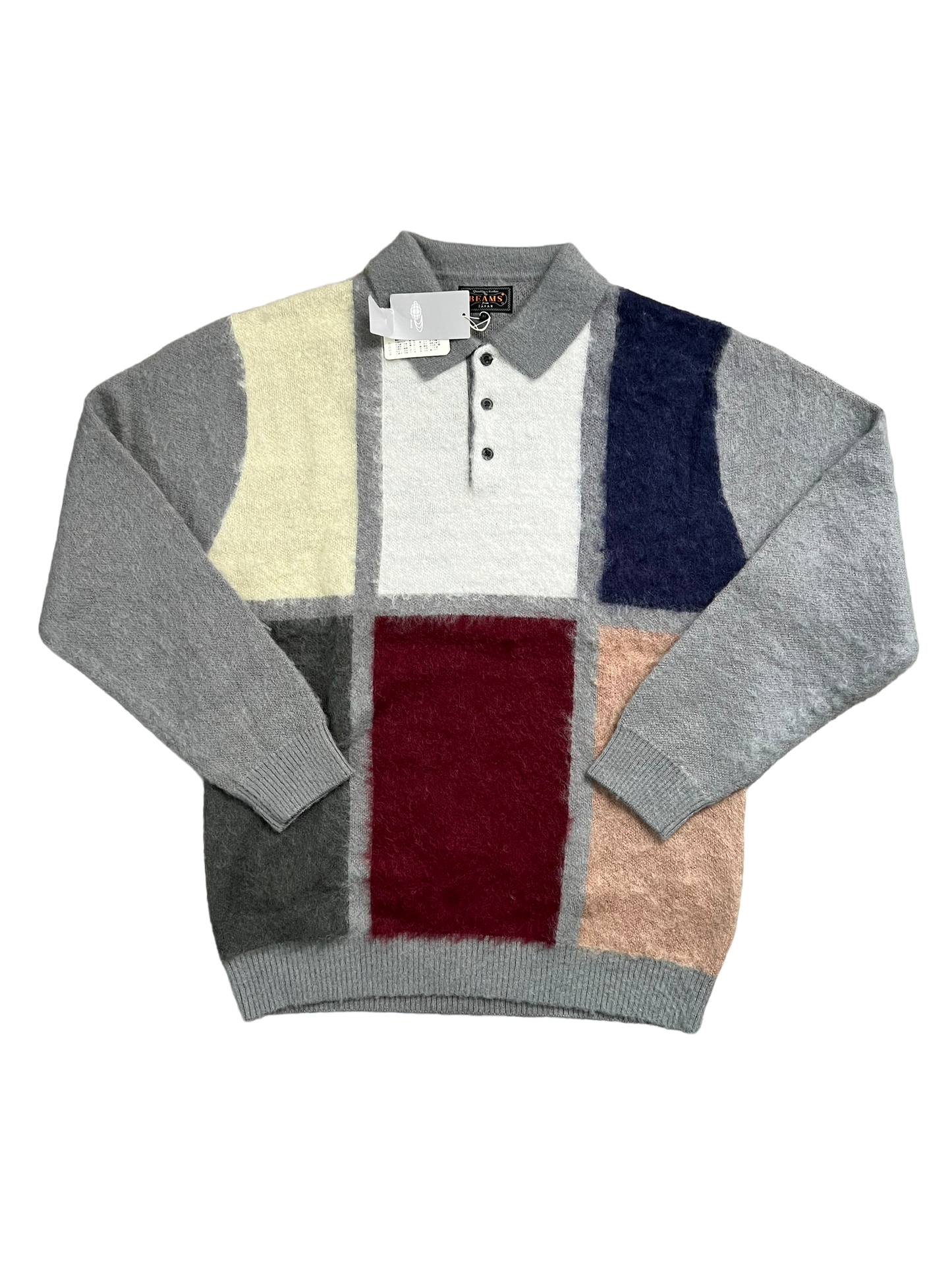 BEAMS
Knit Shaggy Polo Sweater